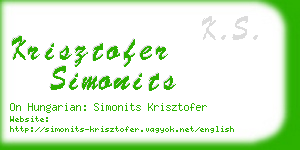 krisztofer simonits business card